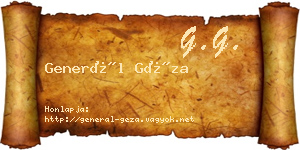 Generál Géza névjegykártya